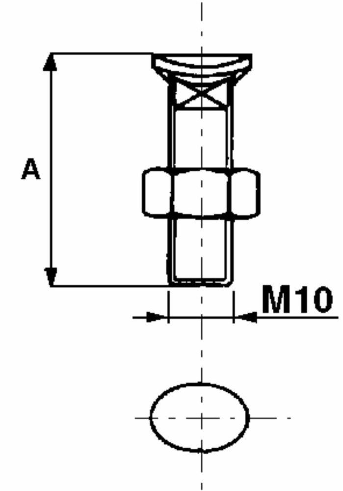 Bullone testa ovale M10x55 con dado - Ama