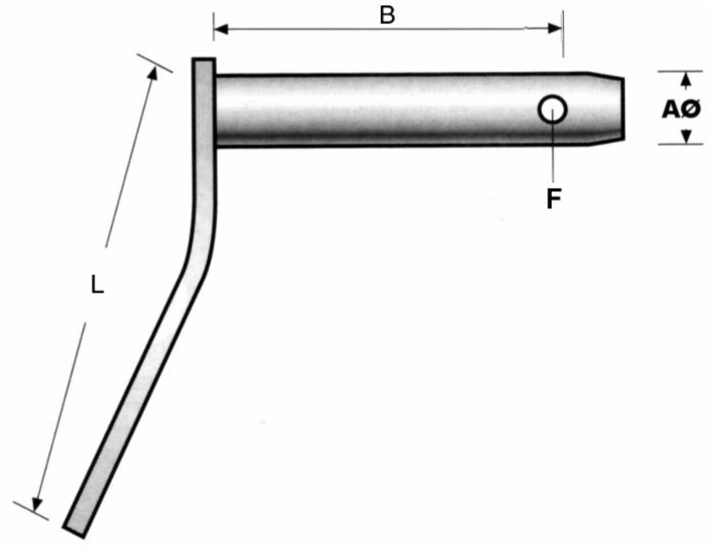 Perno con maniglia ø28 utile=123 - Ama