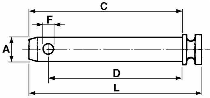 Perno per terzo punto ø22 utile=184 - Ama
