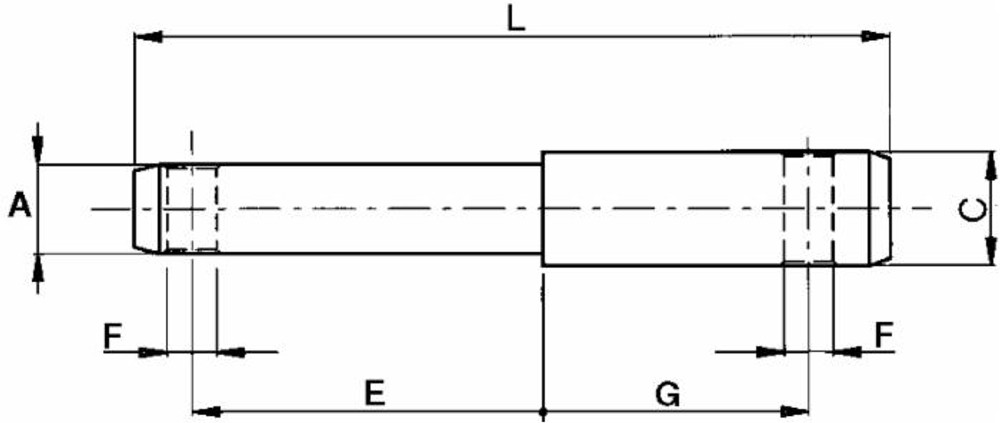 Perno doppio a saldare corpo ø 22-28mm e fori ø 12mm - Ama