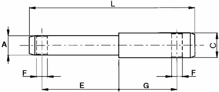 Perno doppio a saldare corpo ø 22-28mm e fori ø 12mm - Ama