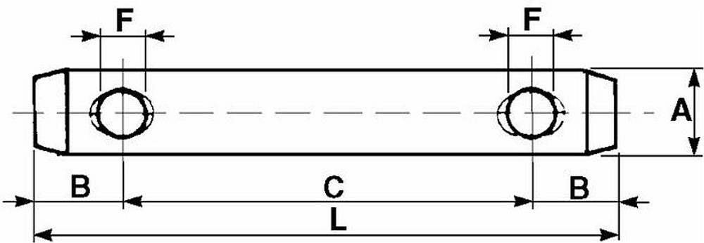 Perno ø22 lunghezza 140 int=96 zincato - Ama