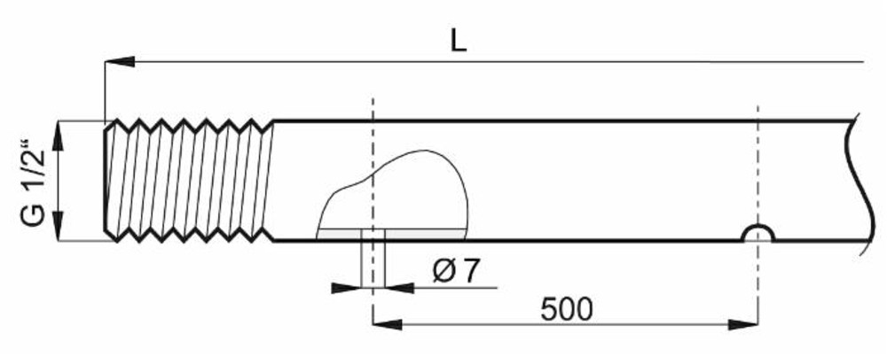 Asta diserbo in acciaio inox lunga 1070mm con filetto 1/2" - Arag