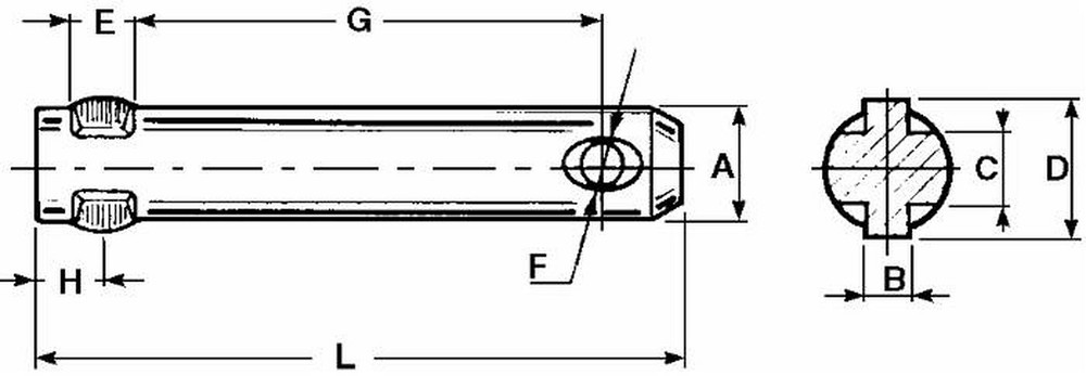 Perno per fresa ø22x130mm adattabile Maschio - Ama