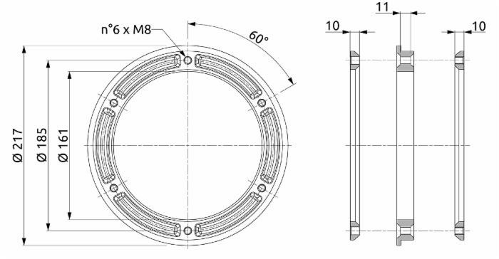 Flange per atomizzatori in ottone con guarnizione - Arag
