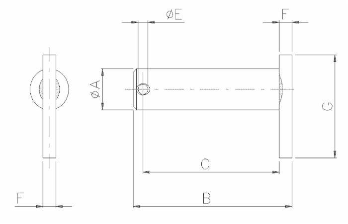 Perno per forcella tir,reg,ø 18x91,5 - Ama