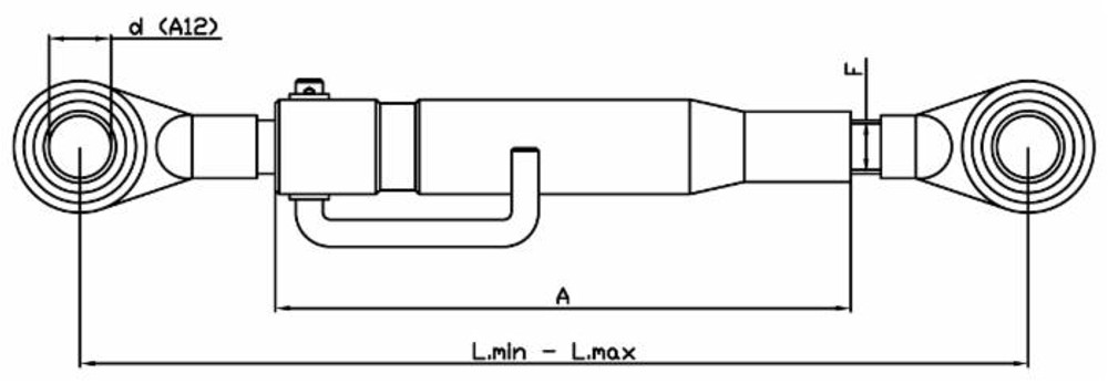 Terzo punto cat. I unghezza 625-800mm con manicotto con lunghezza 425mm adattabile Ford-New Holland - Ama