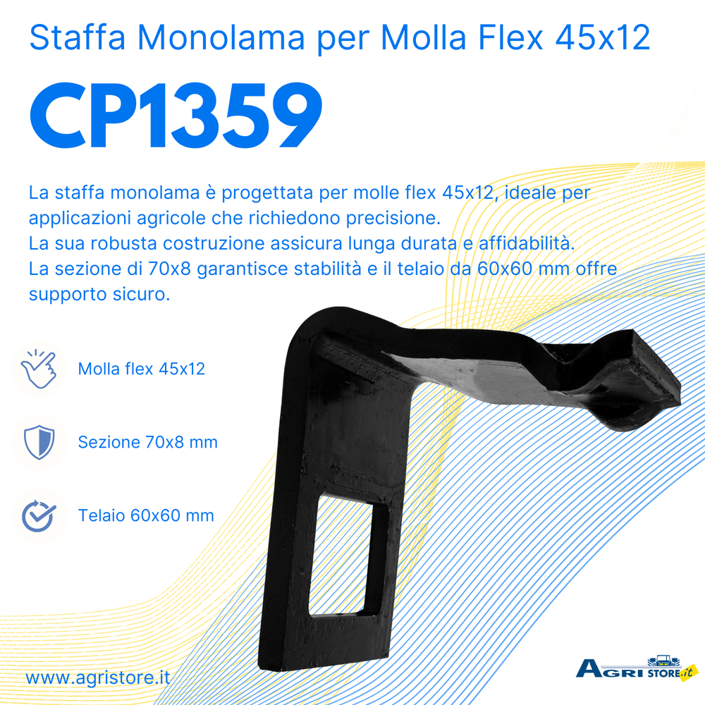 Staffa monolama per molla flex 45x12 - Ama