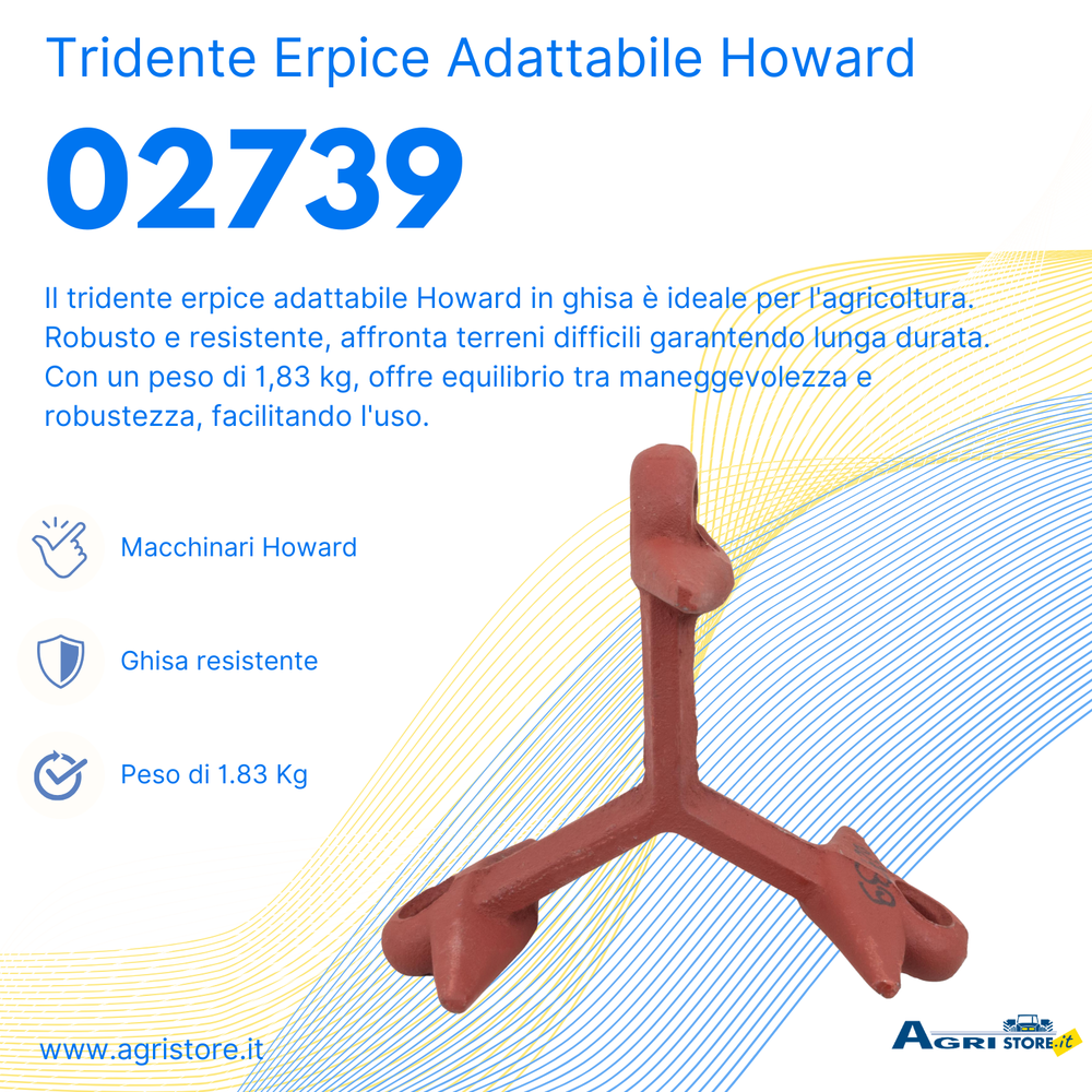 Tridente erpice adattabile Howard in ghisa - Ama