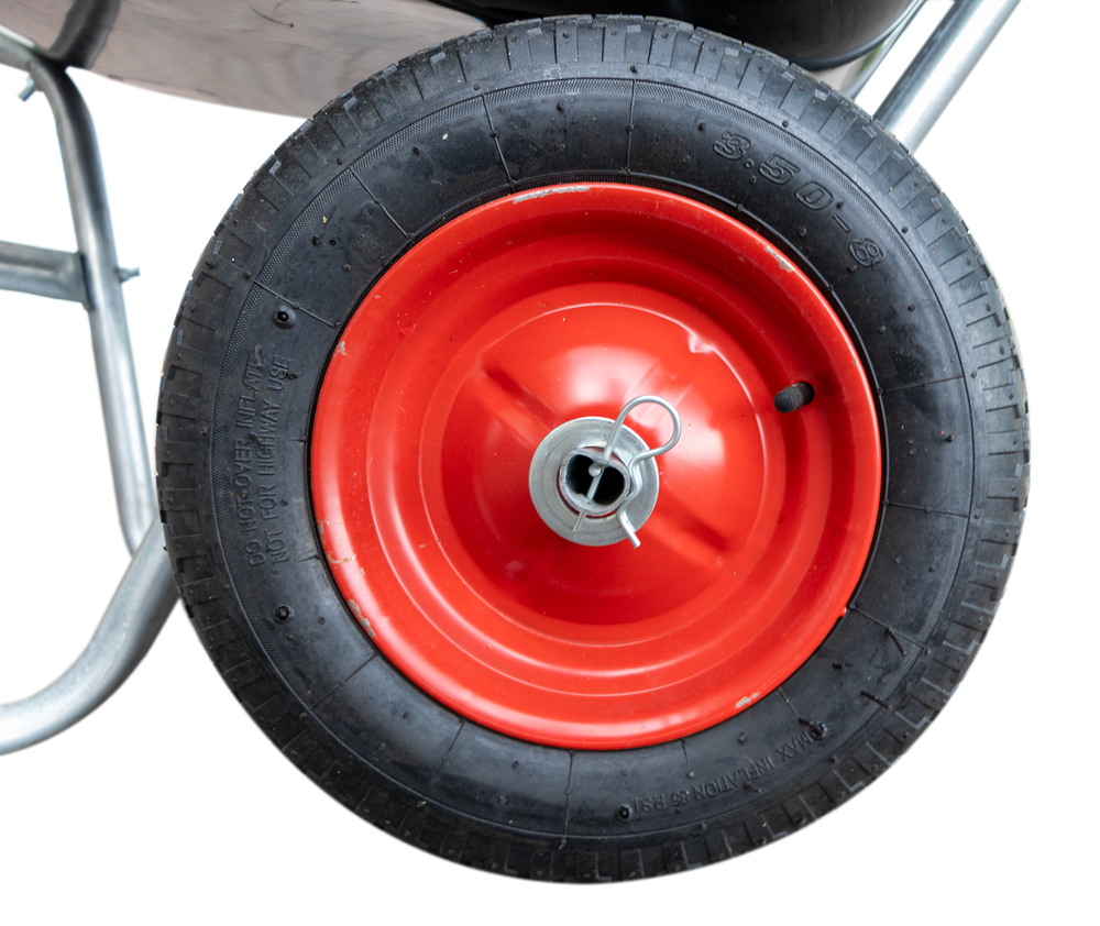 Carriola con vasca in plastica da 160 kg e due ruote da 3.8" - Ama