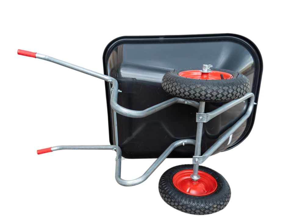 Carriola con vasca in plastica da 160 kg e due ruote da 3.8" - Ama