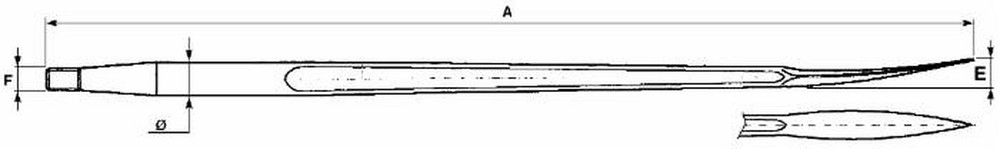 Dente a paletta per forca ø 36x1100 mm - Shw