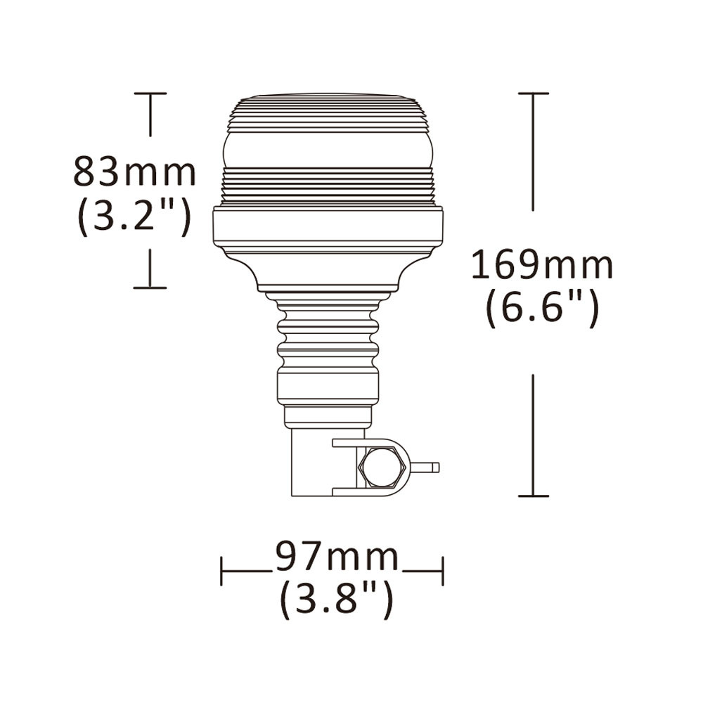Ama Lampeggiante a led Base flessibile Arancione - Ama