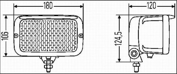 Hella Faro da lavoro rettangolare nero - Hella