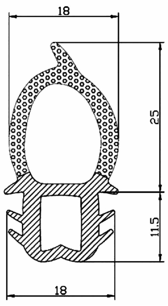 Guarnizione per tetto cabine in rotolo da 5 metri - Ama