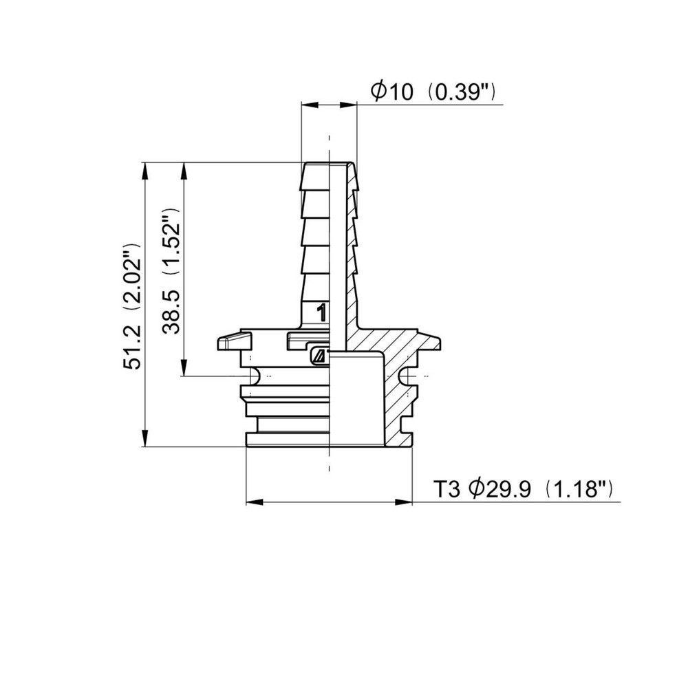 Portagomma dritto Arag con attacco T3M e diametro 10mm - Arag