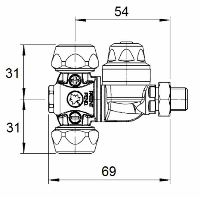 Getto M65 G1/4M completo con 1kit ugello ceramica Ø 18 mm - Braglia