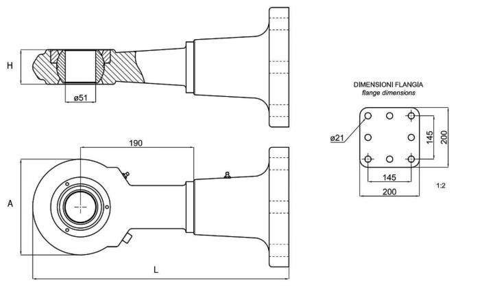 Occhione flangiato con rotula categoria 4 Ø interno 51mm - Ama