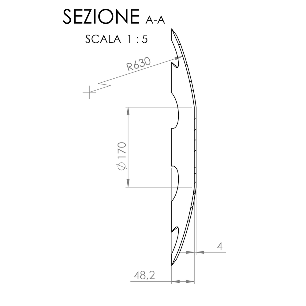 DISCO 510X4 CONCAVO DENTATO BASE PIANA, 5 FORI ø 13 SU ø 98 SKF - Ama