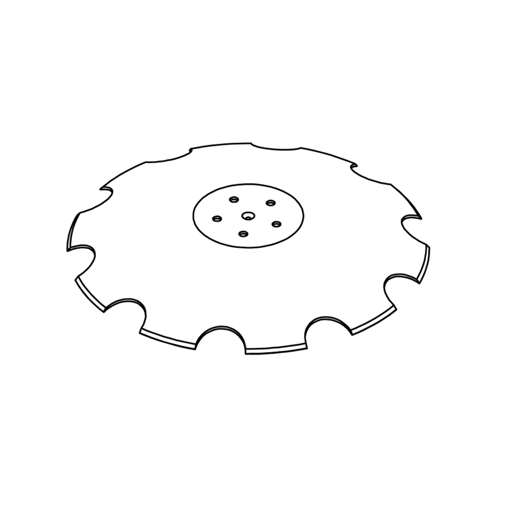DISCO 610X5 CONCAVO DENTATO BASE PIANA, 5 FORI ø 13 SU ø 98 SKF - Ama