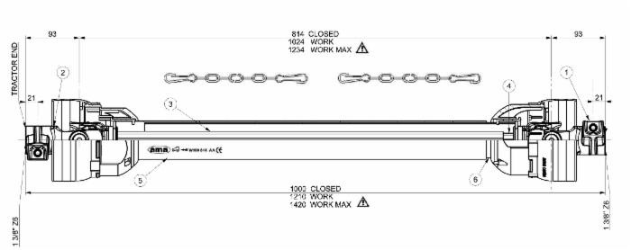 Cardano standard w210x800 con tubo a limone spinato - Ama Cardan