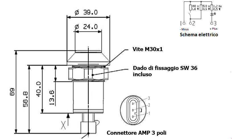 Interruttore a pulsante Pneutron giallo - Pneutron