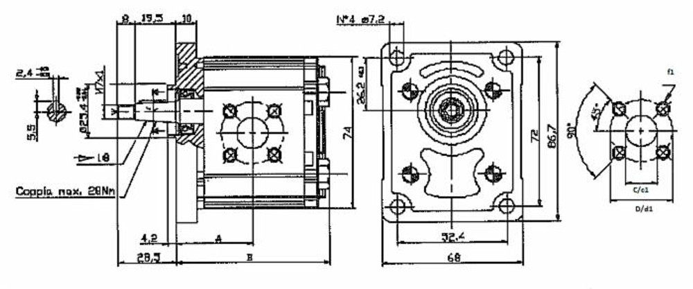 Pompa ad ingranaggi gruppo 1 da 1,05cc destra “made in Italy” - Ama Refluid