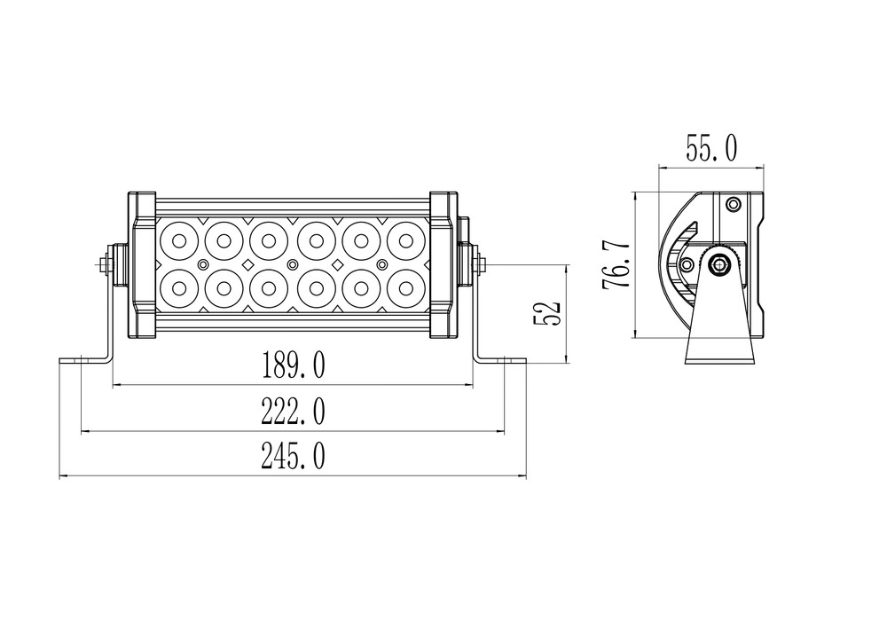 Faro da lavoro a led Ama barra 10-30V 36W 3240LM 12 LED - Ama