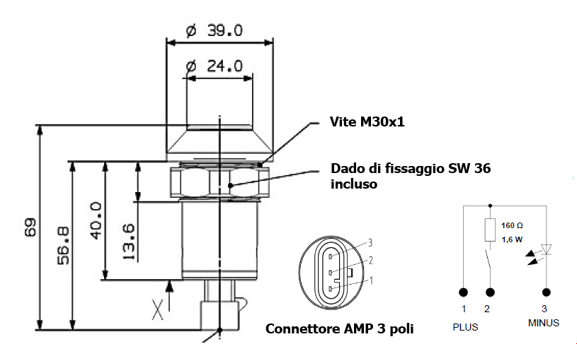 Interruttore a pulsante Pneutron presa di forza - Pneutron