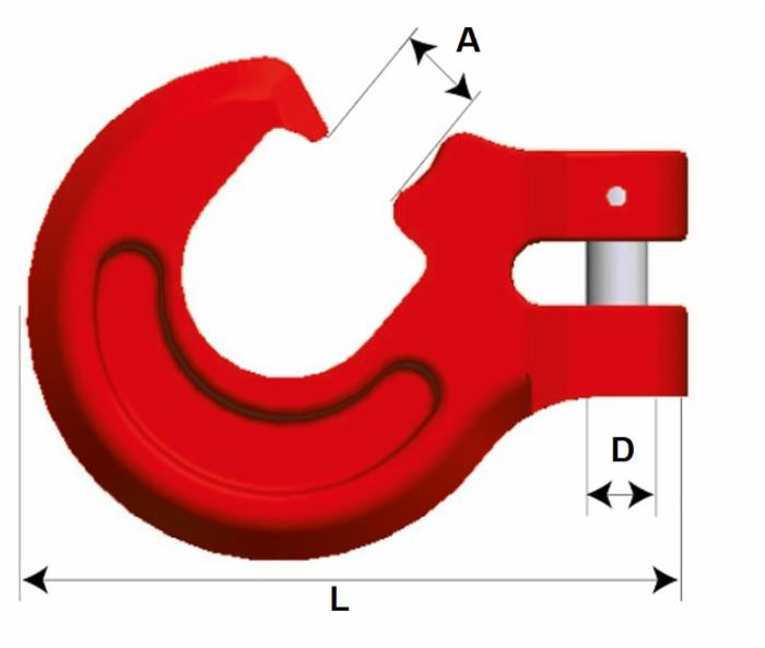 Gancio con perno G80 Ø 9mm lunghezza 95mm - No brand