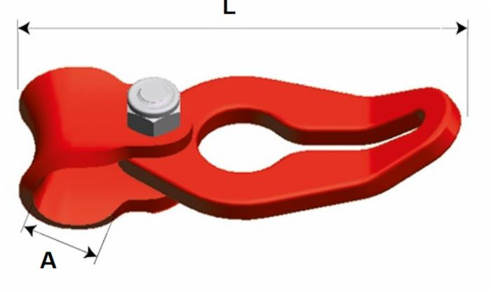 Gancio girevole fune-catena G80 per catena Ø 7/8mm lunghezza 140mm - No brand