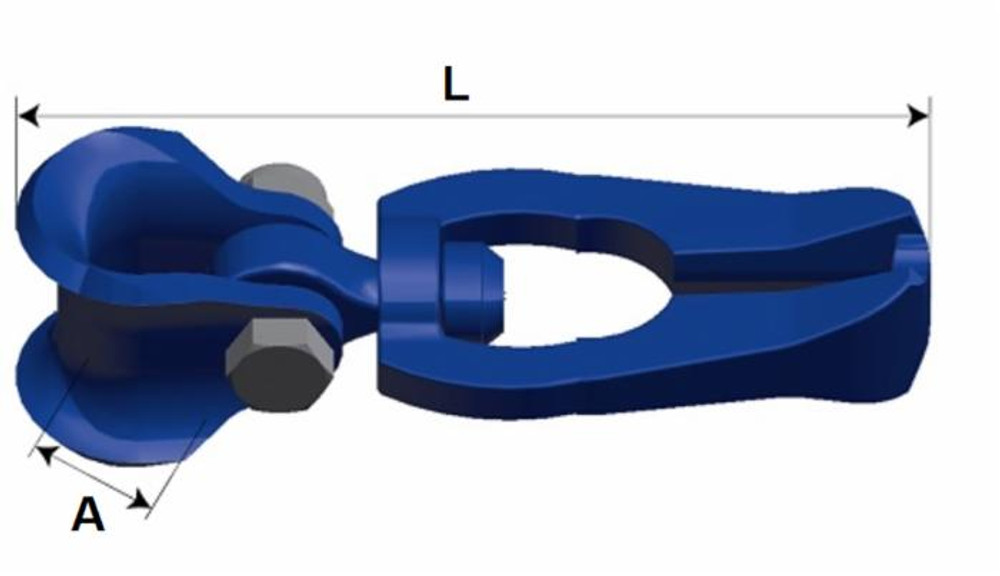 Gancio girevole fune-catena G100 per catena Ø 7/8mm lunghezza 200mm - No brand Gancio girevole fune-catena G100 per catena Ø 7/8mm lunghezza 200mm - No brand