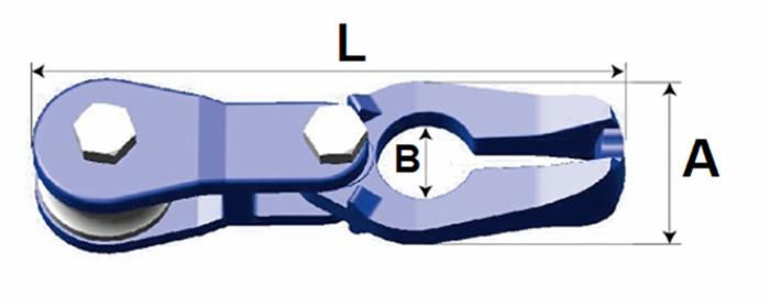 Gancio fune-catena con puleggia G100 per catena Ø 7/8mm - No brand