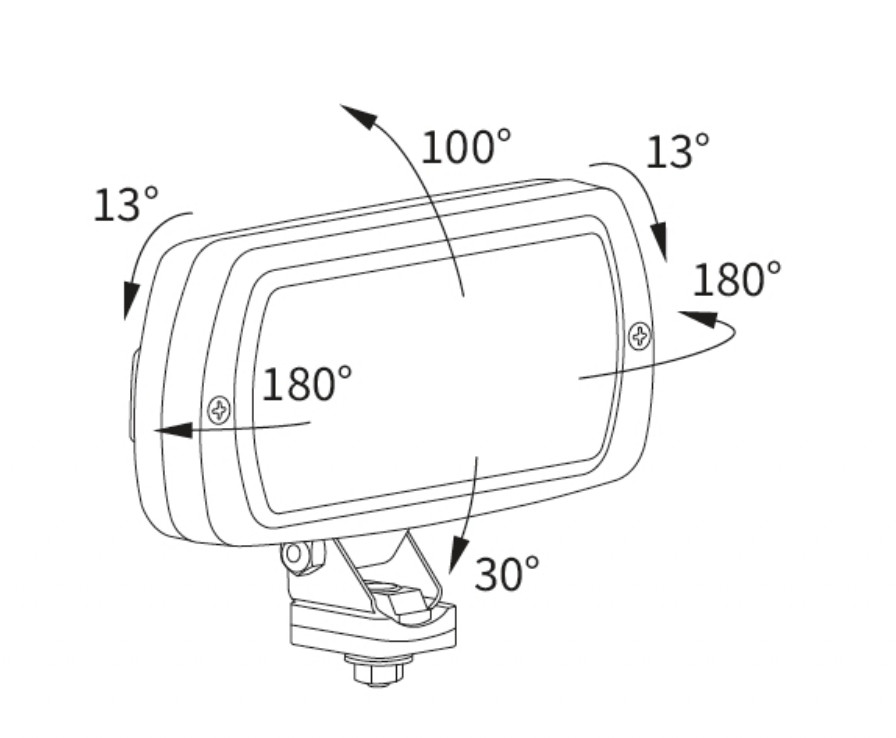 Faro alogeno ampio raggio rettangolare 195x96mm - Ama