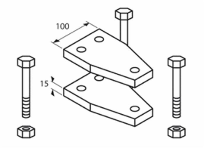 Staffa bilama completa per molla chisel 55x25,telaio 100x100 - Ama