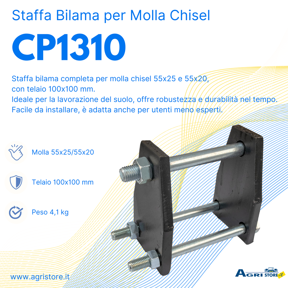 Staffa bilama completa per molla chisel 55x25,telaio 100x100 - Ama