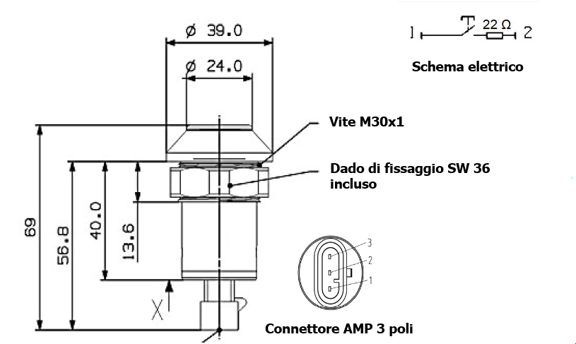 Interruttore a pulsante Pneutron Verde per sollevatore alzato - Pneutron