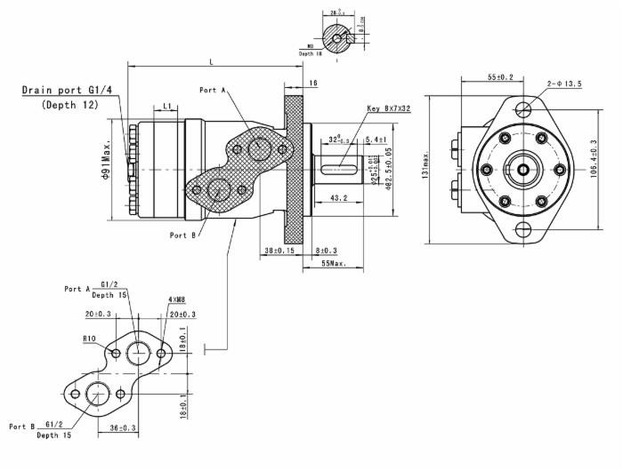 Motore orbitale Ama Refluid BMP 32 albero cilindrico diametro 25 mm - Ama Refluid