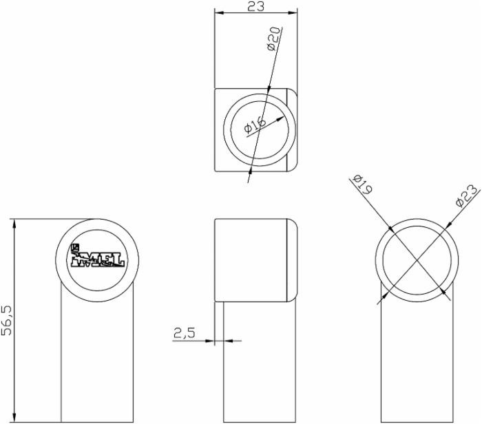 Cappuccio di protezione nero per capicorda in PVC  56,5 mm - Ama