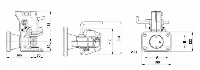 Gancio traino Ama interasse 140x80 - Ama
