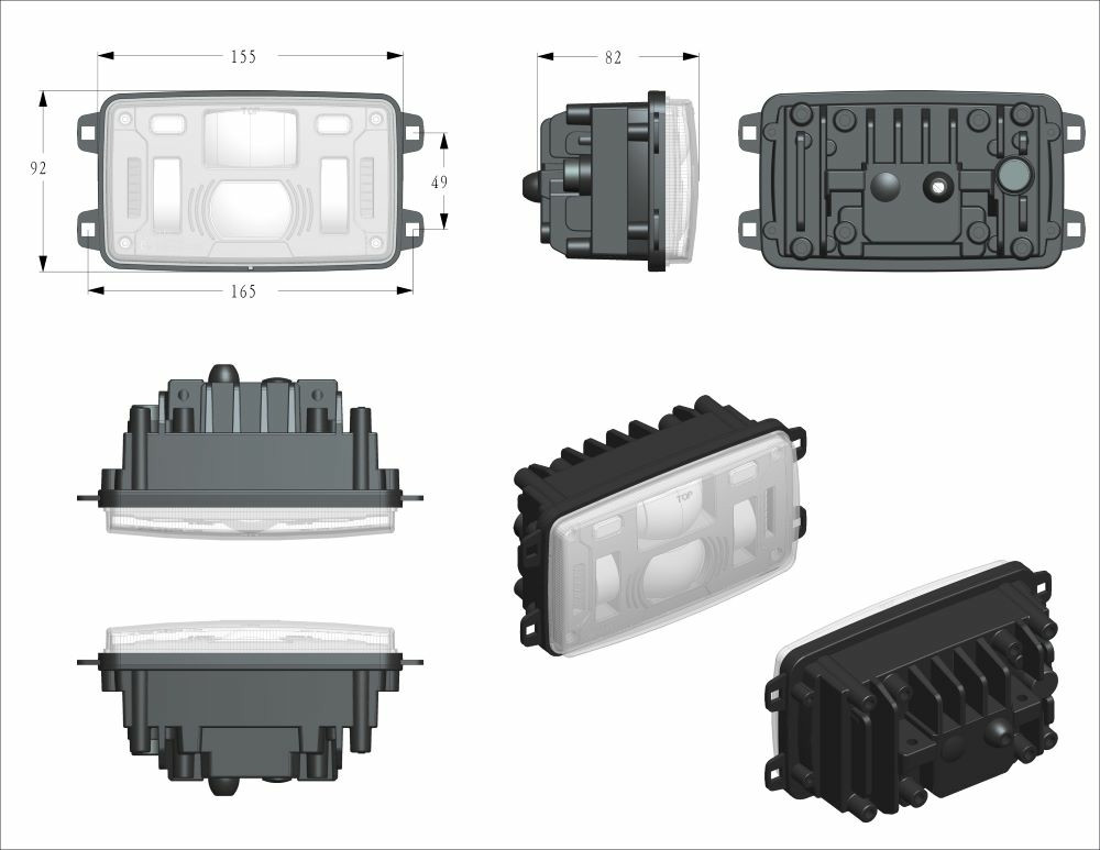 Proiettore a LED 12-24V DC funzioni abbaglianti, anabbaglianti, luci di posizione - Ama