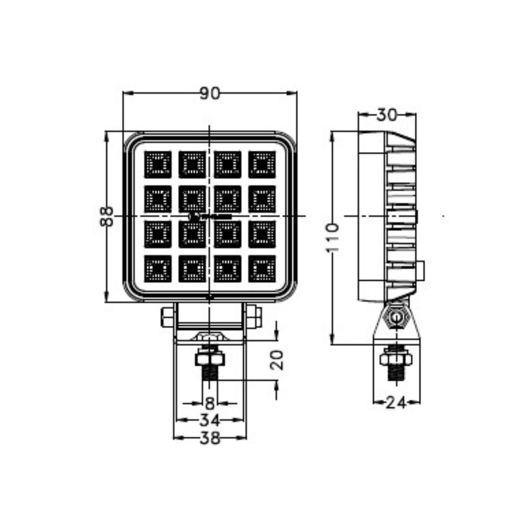 Faro da lavoro LED Ama 10-30V 2400 LM - Ama