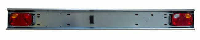 Paraurti fisso in ferro pre-zincato 1600 mm con fanali posteriori e luce targa 12V Alogeni - Ama
