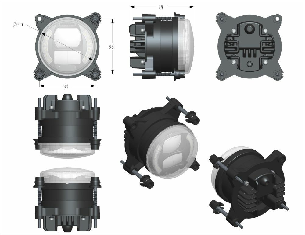 Kit Proiettori LED compatibili con Fendt, Massey Ferguson, Claas, Renault, Valmet & Valtra - Ama