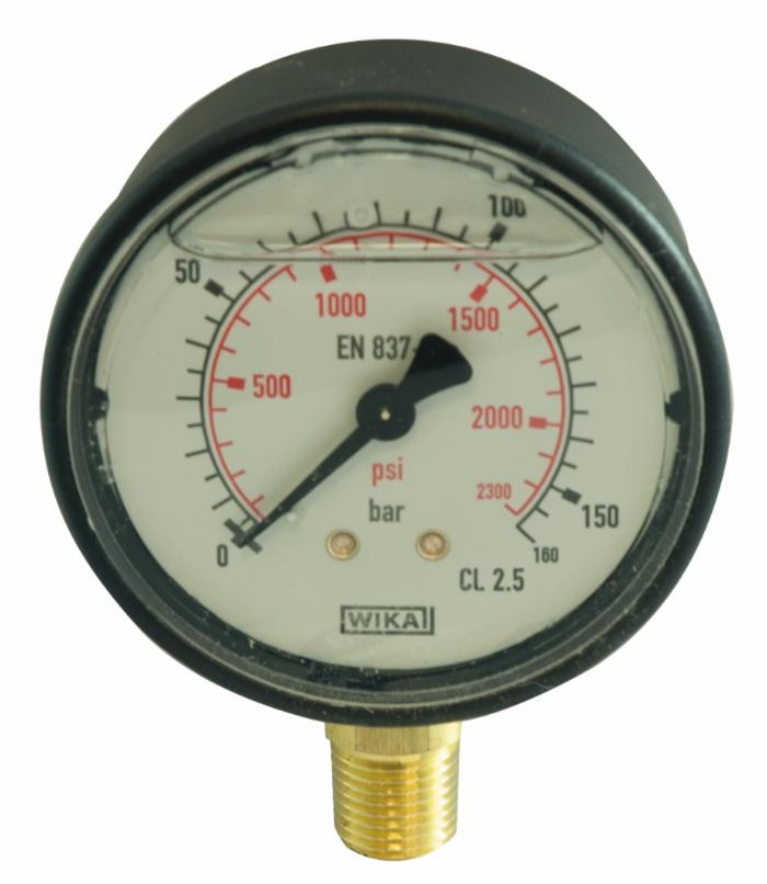 Manometro alla glicerina da 0-250 bar con filetto da M1/4" e cassa Ø 60 mm in ABS - Ama Refluid