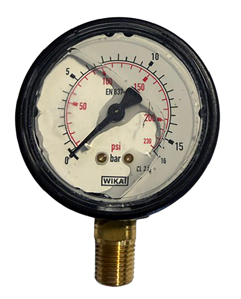 Manometro alla glicerica Ø 63 mm con scala 0-16 e attacco M1/4" - Wika