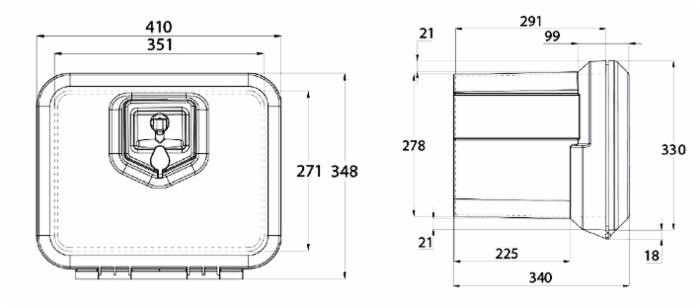 Cassetta porta attrezzi in plastica 410x348x340mm - No brand