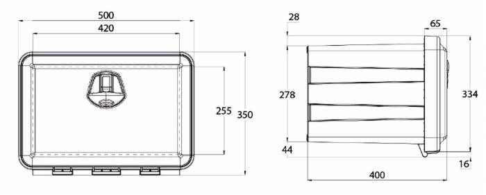 Cassetta porta attrezzi in plastica 500x350x400 - No brand