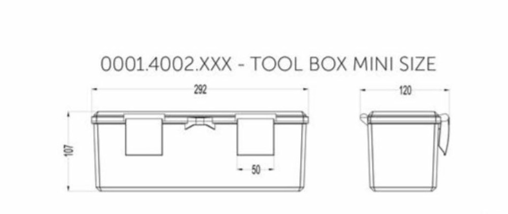 Cassetta porta attrezzi in plastica 292x120x107mm - Ama