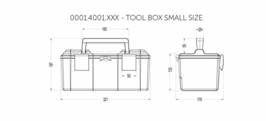 Cassetta porta attrezzi in plastica 320x150x130mm adattabile a Fiat 5137750 - Ama